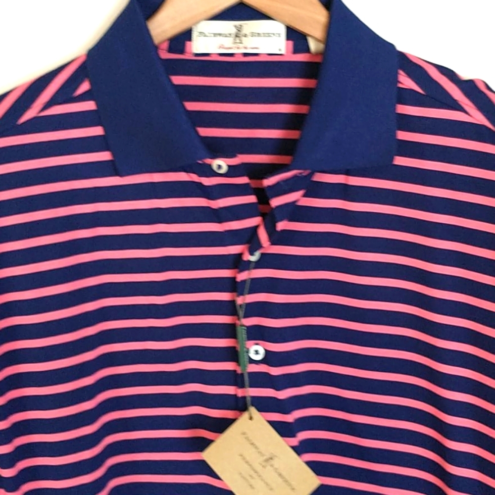 New Fairway & Greene Large Blue Pink Polo